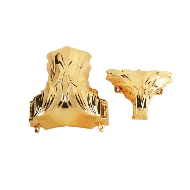 Gold Flower Design Casket Corner 300kgs Weight Lifting Casket Ornaments